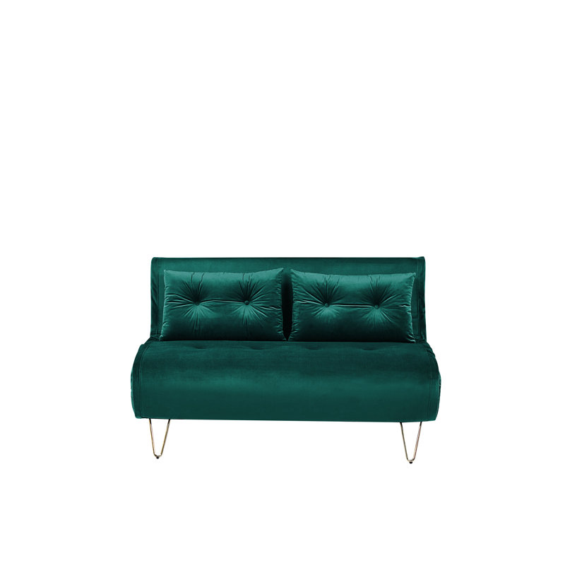 Millar Queen 130cm Upholstered Futon And Mattress, Dark Green