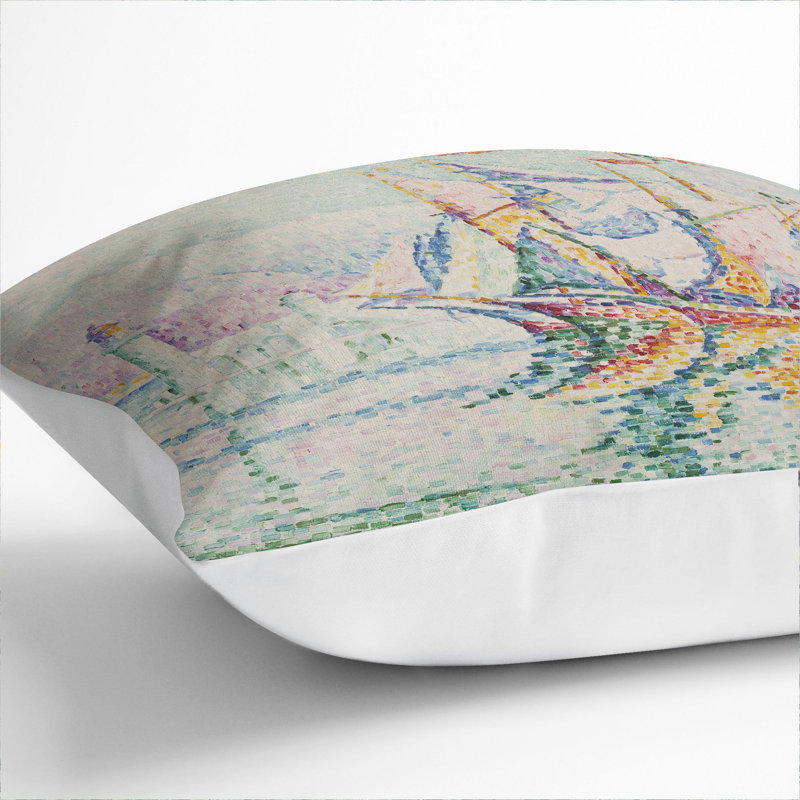Antibes In The Morning Square Throw Cushion, White, 40cm H x 40cm W x 15cm D