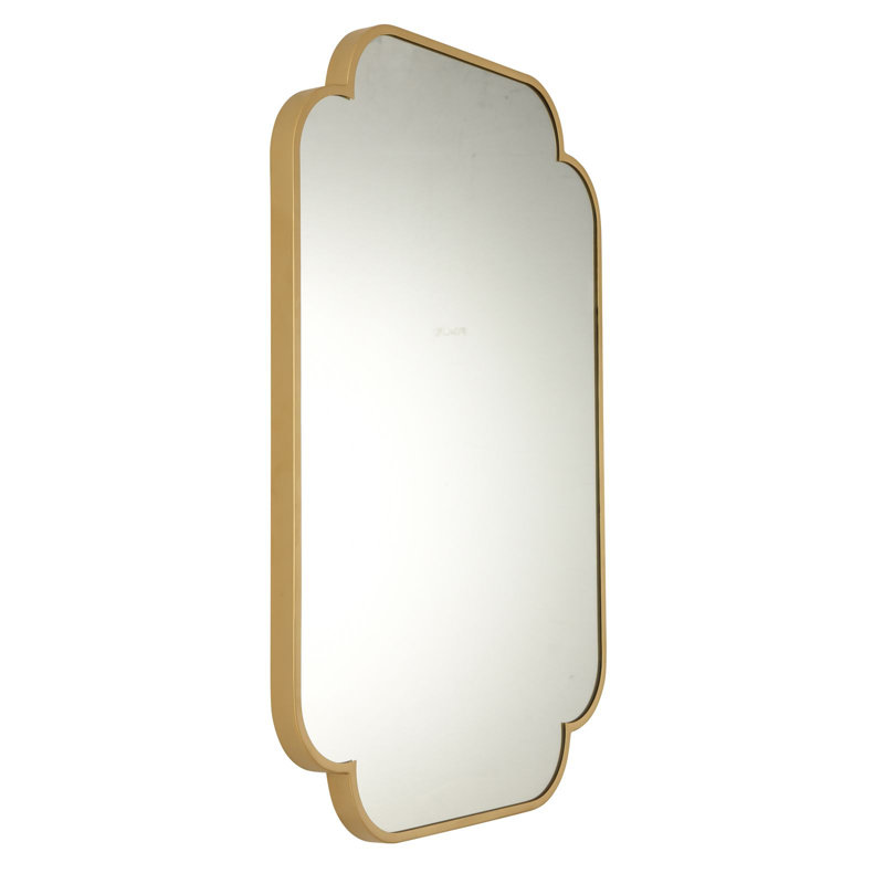 Gold Scalloped Rectangular Wood Wall Mirror 24" x 36"