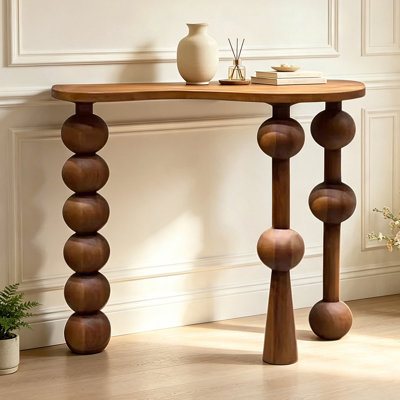 Console en bois massif brun noisette