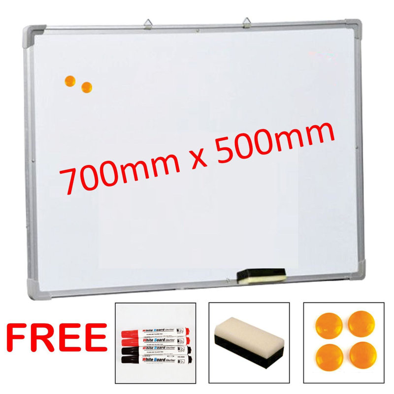 Wall Mounted Whiteboard, 50cm H x 70cm W x 6cm D