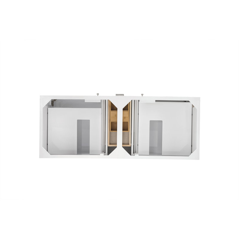 Addison 60'' W Double Bathroom Vanity Base, Glossy White