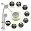 Pomme de douche double multifonction - Système de douche avec pomme de douche à pluie de 4,7 po, douche à main 8 fonctions, barre coulissante réglable-114230533