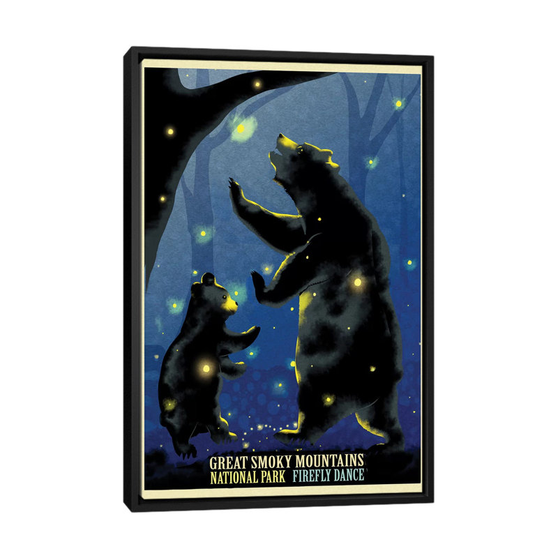 «Firefly Dance», impression sur toile, H 26 po x l 18 po x P 1,5 po, Toile avec cadre noir, Pas de tapis