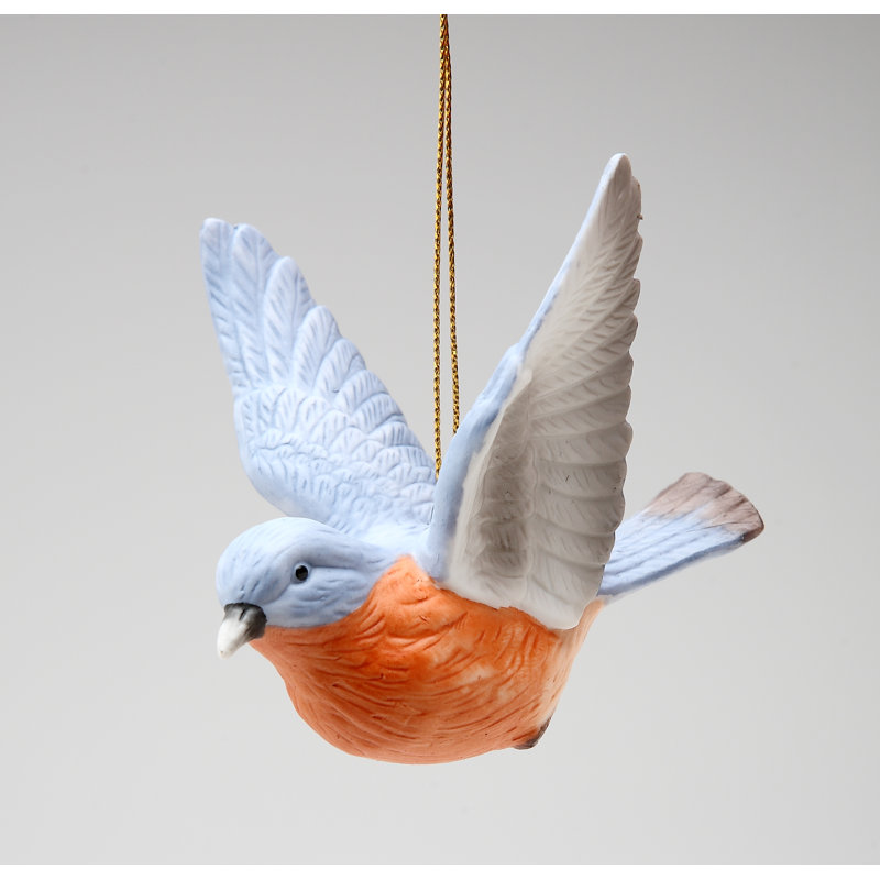 Ornement oiseau bleu en porcelaine fine - 6,7 cm (2 5/8 po) de hauteur