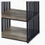 Jessa 2-Shelf Nightstand in Antique Oak and Black
