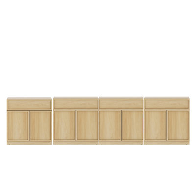 Modern Accent Cabinet with 8 Glass Doors and Drawer, Multifunctional Accent Chest with Large Storage and Adjustable Shelf