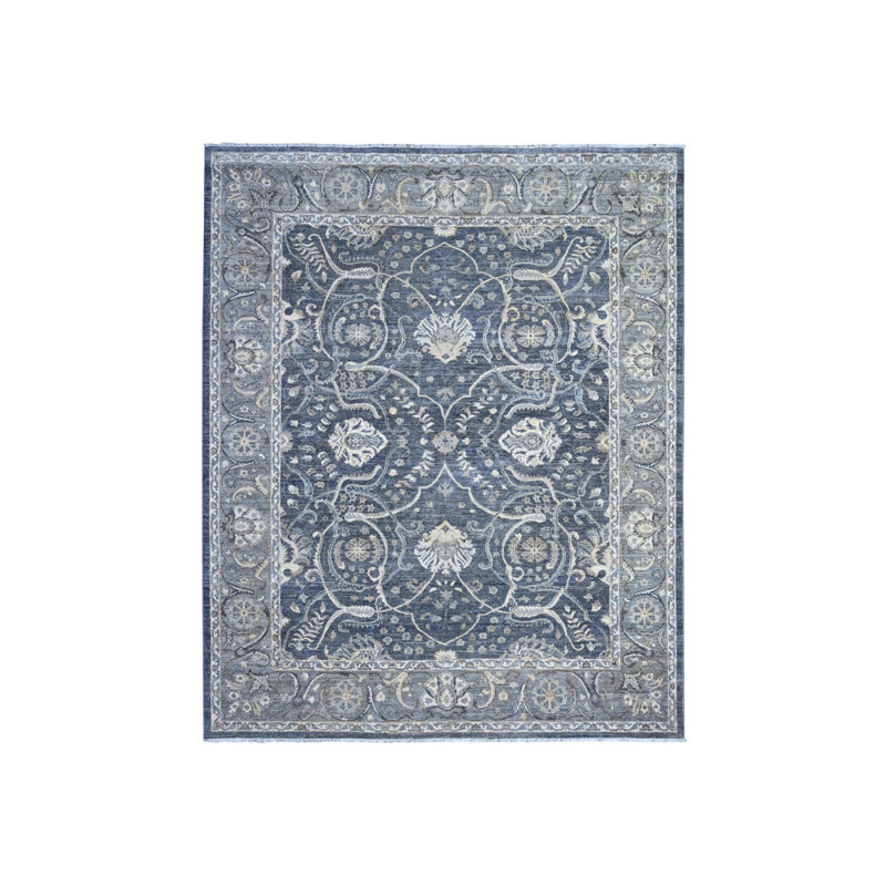 Tapis oriental à motif archaïque 8 pi x 9 pi 9 po gris Peshawar 431948EEAEF64854926DBA32BD116CA4