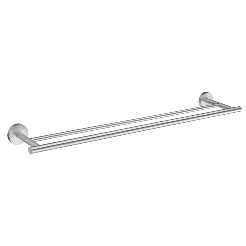 Porte-serviettes mural double, Chrome brossé