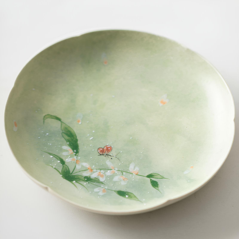 Wenxinlan Hand-Painted Ceramic Tray - Elegant Matte Finish, A Dual-Purpose Masterpiece For Tea Parties