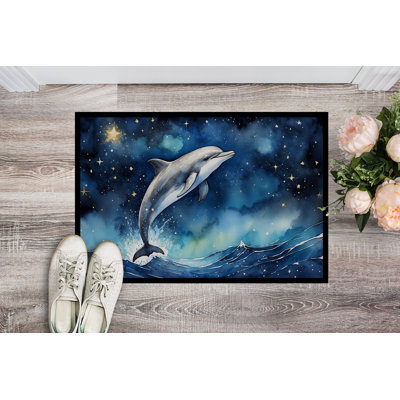 Dolphin in a Starry Sea Doormat