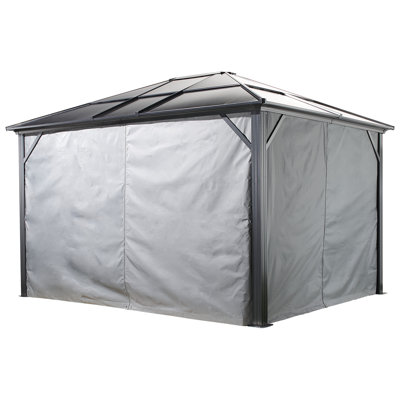 Rideaux gris Sojag pour pavillon de jardin Meridien, filé