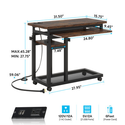 Granton Height Adjustable Computer Desk