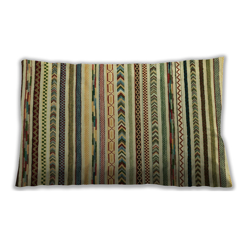 Striped Reversible Throw Pillow, Microsuede