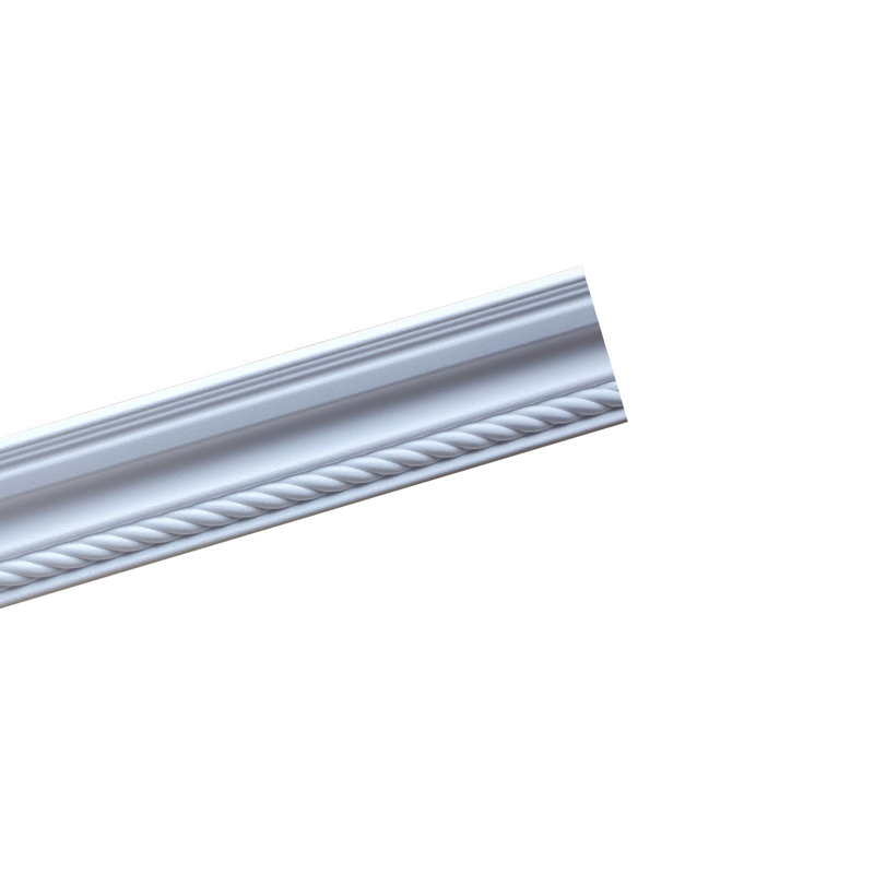 White Styrofoam Rope Design Glue-Up Crown Molding Set