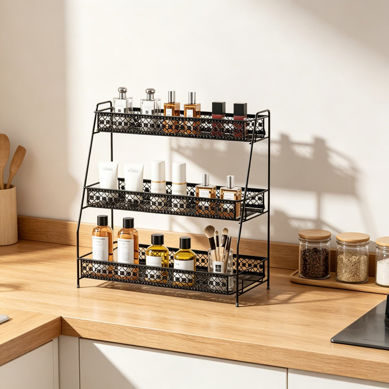 Vintage Three-Layer Spice Rack Storage Box