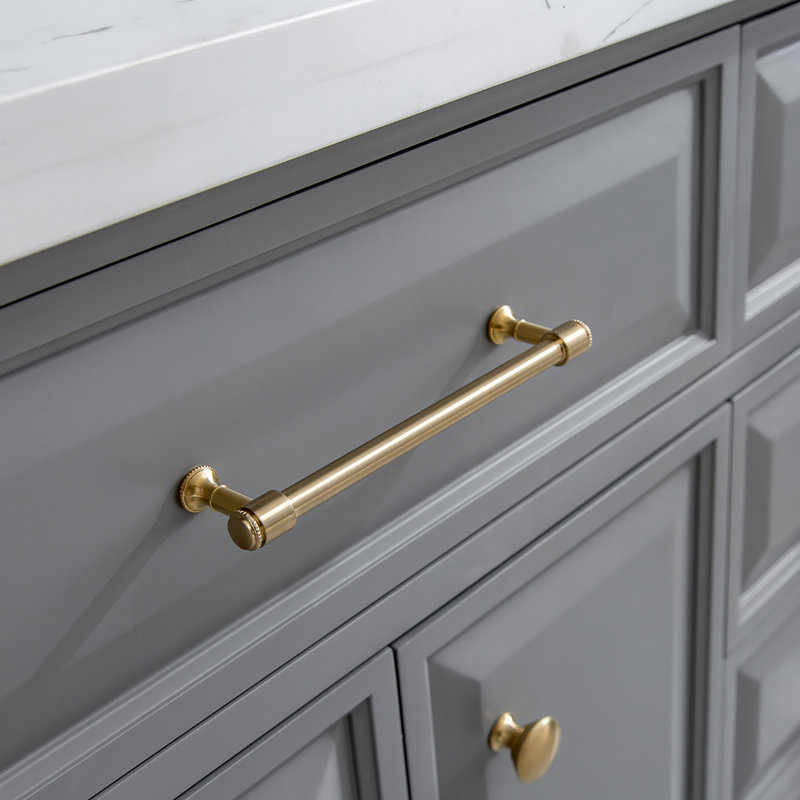 Palace 72'' W Double Vanity, Cashmere Gray, Satin Brass