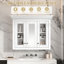 Armoire à pharmacie de salle de bain avec miroir, 5 tablettes réglables, rangement mural pour salle de bain moderne et compacte