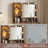 Makeup Vanity Desk with Mirror & Adjustable LED Lights, Modern Vanity Table with Open Shelves & Acrylic-Door Cabinets-1195087666