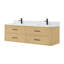 Meuble-lavabo mural double 72 po en chêne scandinave Francesca-134576939-134576940-134576942