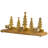 Pine Tree Quintet Christmas Metal Tealight Holder - 13" - Gold