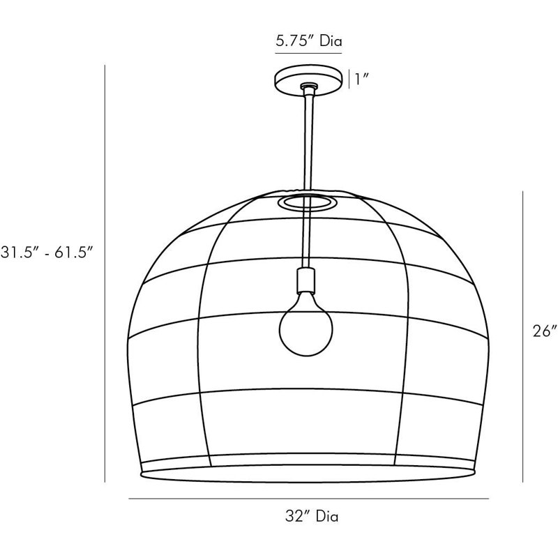Swami 1 - Light Pendant, 26" H x 32" W x 32" D