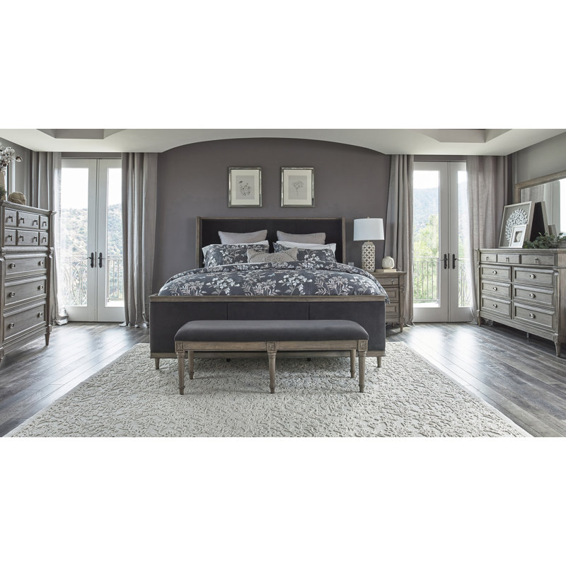 Ensemble de chambre à coucher à panneaux 4 pièces Alamo, Très grand