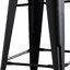 Métal 24 po noir mat, style rustique rustique avec, construction, dossier confortable, pieds coulissants, facile à déplacer, idéal pour les sièges de cuisine et de restaurant, style, assemblage, cuisine, salle à manger
