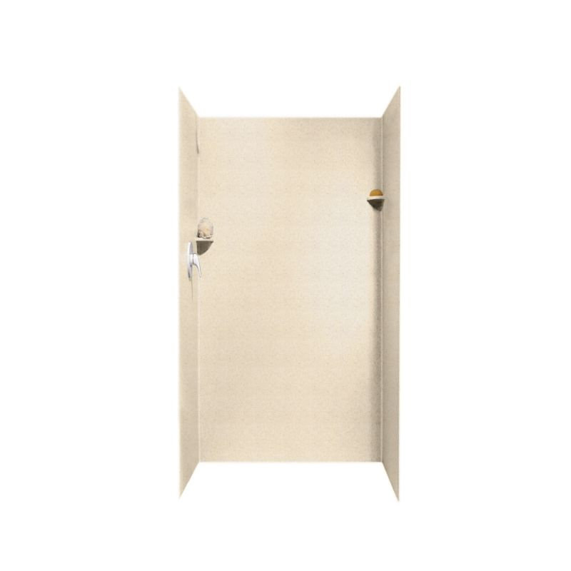 36'' W 36'' D 72'' H Glue Up Solid Surface Wall, Tahiti Sand