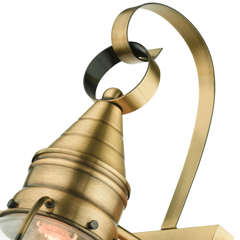 Aster Wall Light, Antique Brass, 13.75"H x 7"W x 7.75" D