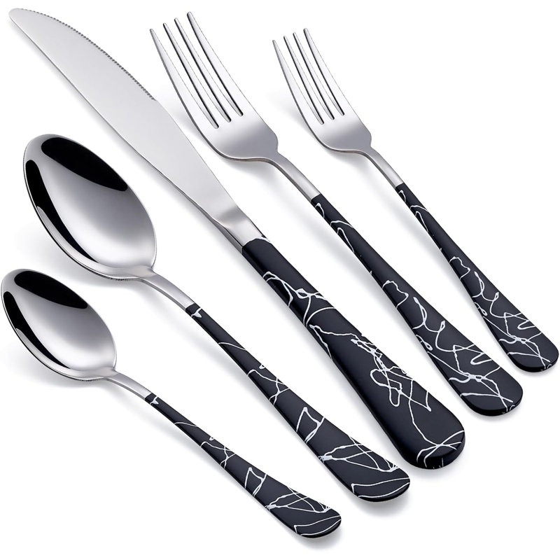 Black Crack Silver Set
