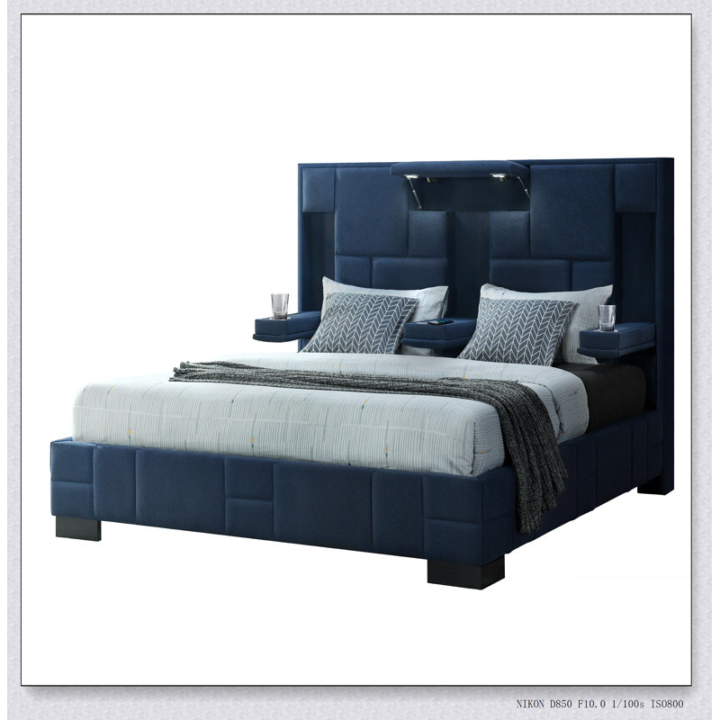 Navy Blue Queen Bed