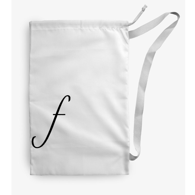 Fabric Laundry Bag with Handles, White/Black, Small (29" H x 18" W)
