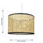 16 cm H Drum Bamboo Pendant Shade ( Uno ) in Beige