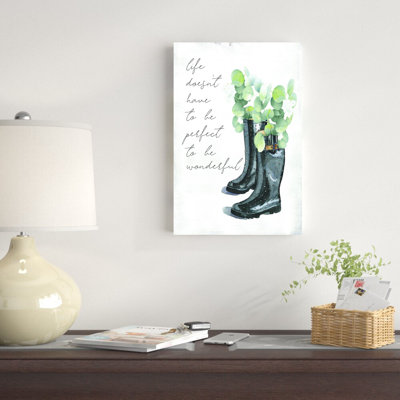 «Wonderful Life Rainboots», impression sur toile tendue
