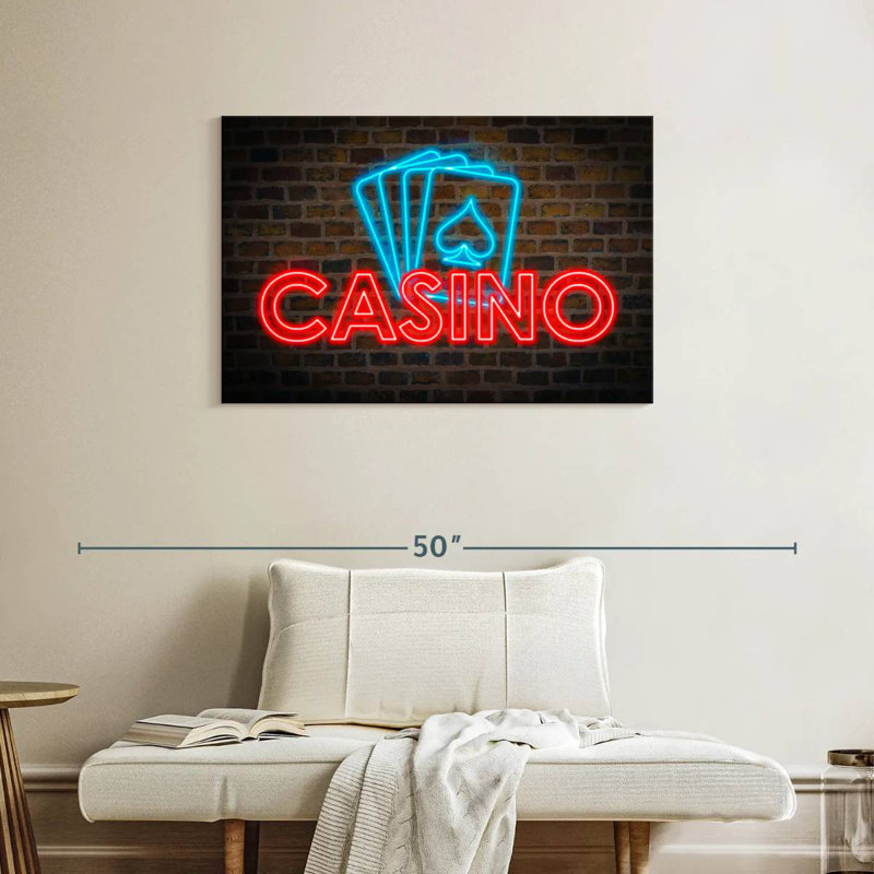 Cartes de casino néons, H 24 po x l 36 po