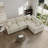Ovaish 95.4'' Upholstered Sofa, Cloud Sofa, L Shaped Sectional Sofa Couch Modular Sofa for Living Room Office Apartment-534886793-512207445