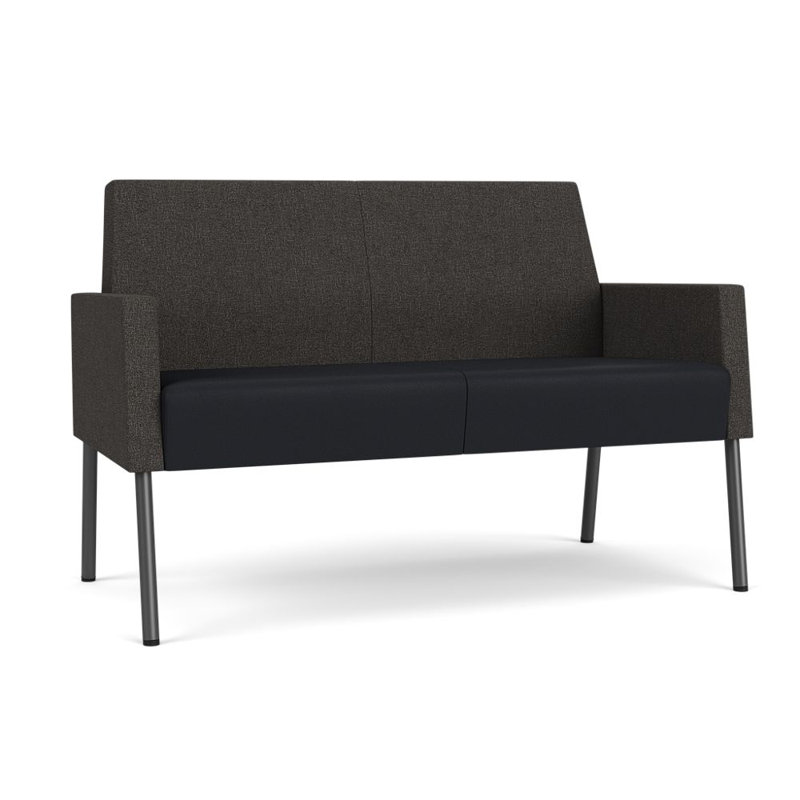 Causeuse Mystic, Acier gris anthracite, Fumée Archetype / noir Modena