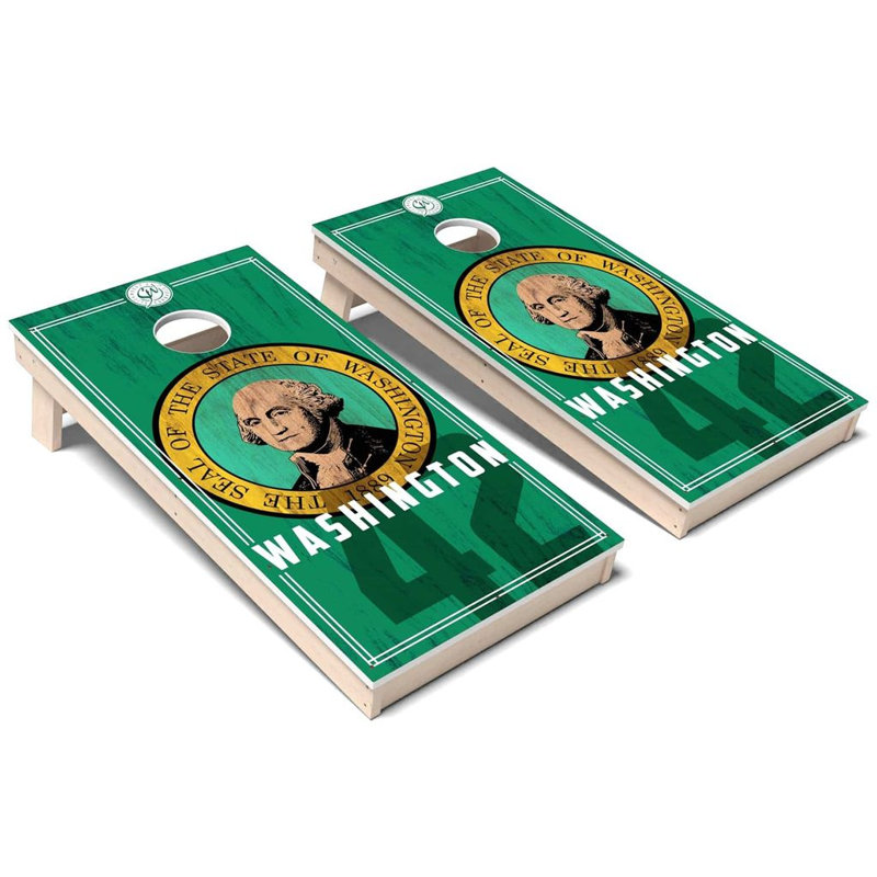 Ensemble de planches de cornhole composites toutes saisons 2.0 Washington State Flag, Ajouter des lumières DEL