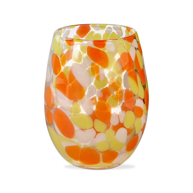 Confetti Stemless Wine Glass Org Multi