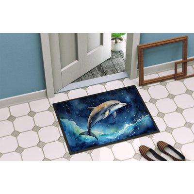 Dolphin in a Starry Sea Doormat