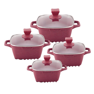 Nea Marbell 8 - Piece Non-Stick Aluminum Cookware Set