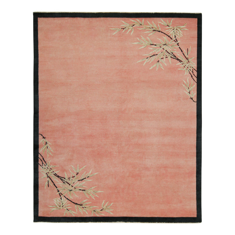 Hand Knotted Wool Floral Area Rug, Rectangle 10' x 14'