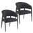 Modern Black Faux Leather/Metal Dining Chair, 2pk sélectionné