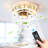 Caged Ceiling Fan With Lights Remote Control,Semi -Embedded Modern Ceiling Fans, 6 Speeds Reversible Blades, 4 Led Bulbs Include(White)