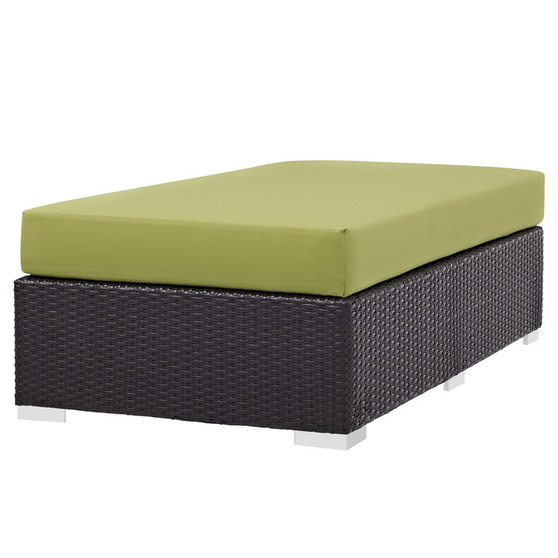 Repose-pieds d'extérieur rectangulaire avec coussin Convene, Péridot