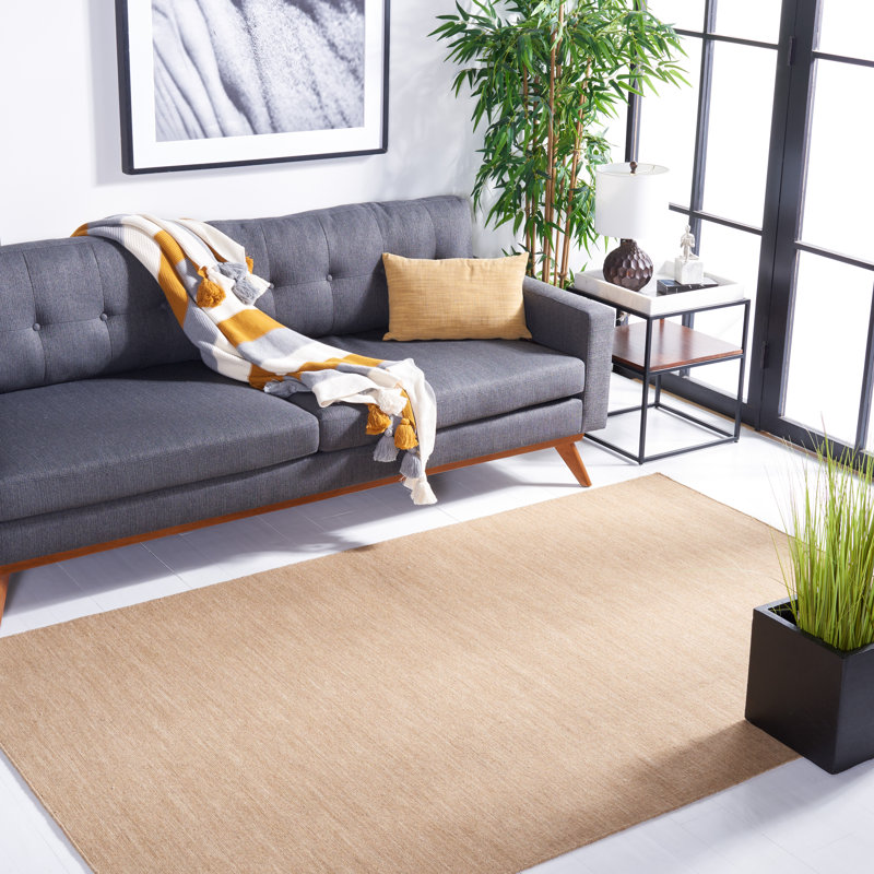 Brandal Hand Loomed Wool/Cotton Rug in Beige, Rectangle 8' x 10'