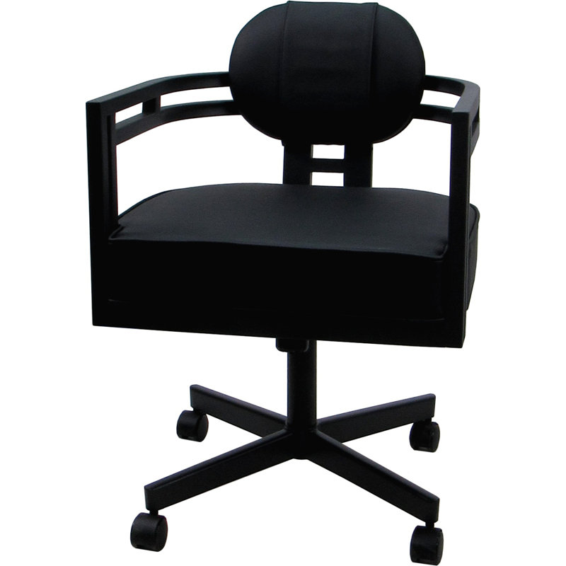 Chaise pivotante en métal, Noir, Black