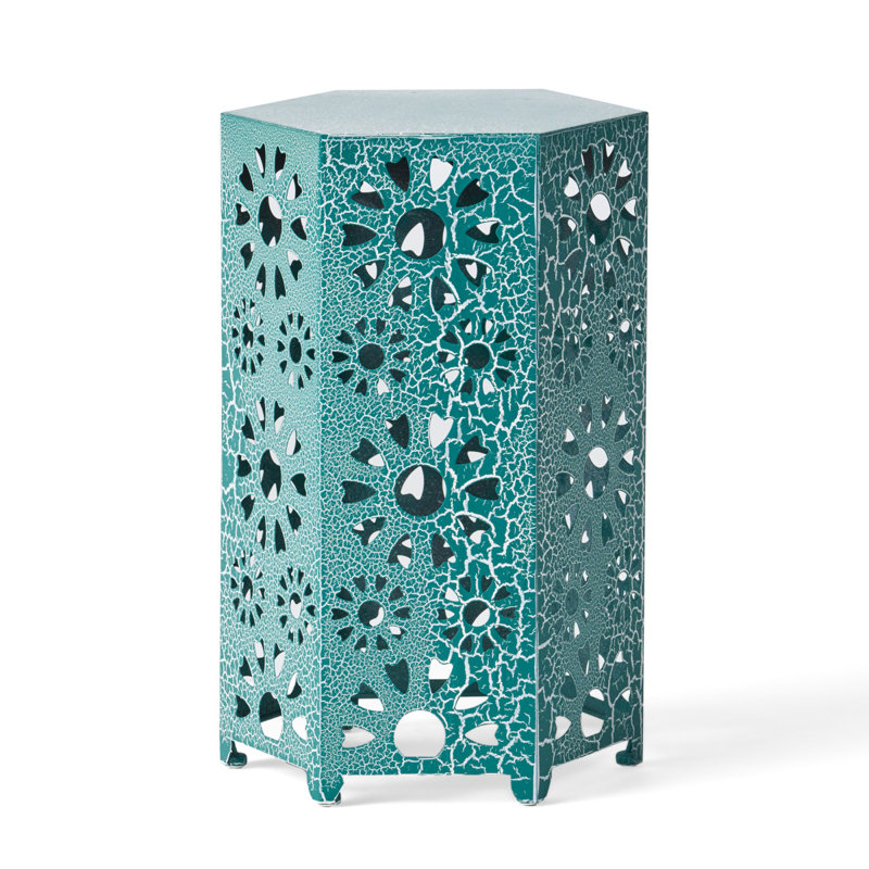 Patio Table Outdoor Eliana Side Table, Teal, 2, 22.12" H x 14.3" W x 14.3" D