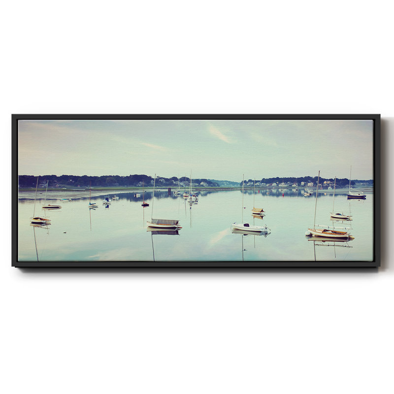 " Cape Ann Marina ", Black, 8" H x 20" W x 1.5" D